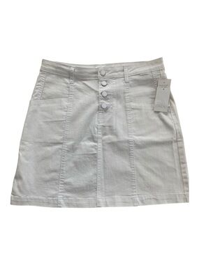Daily Thread White Stretch Denim Button-Front Mini Skirt Size Medium